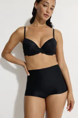 Shorty Medium Shape en microfibre - Noir — photo 1