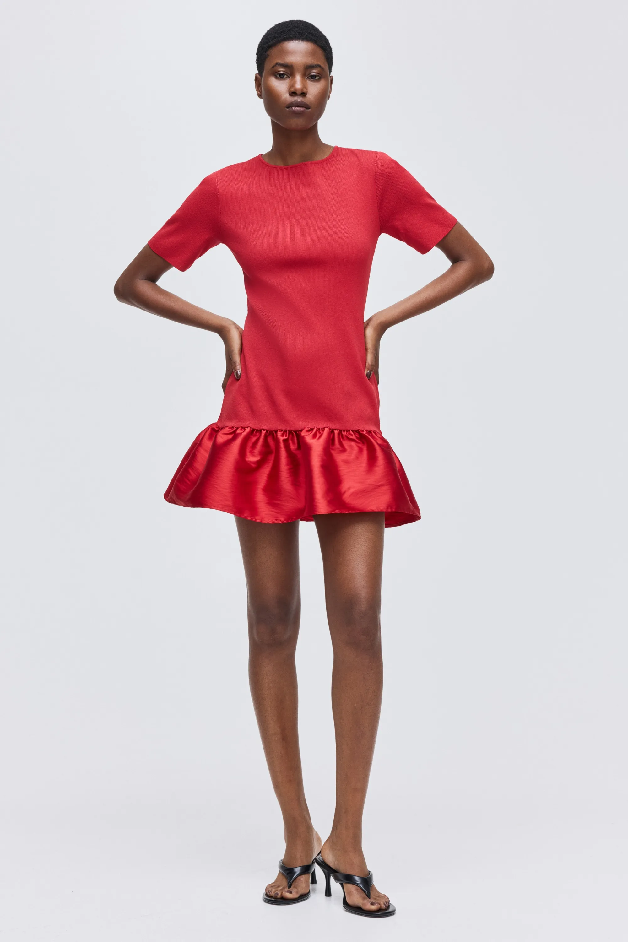 Robe en maille - Rouge