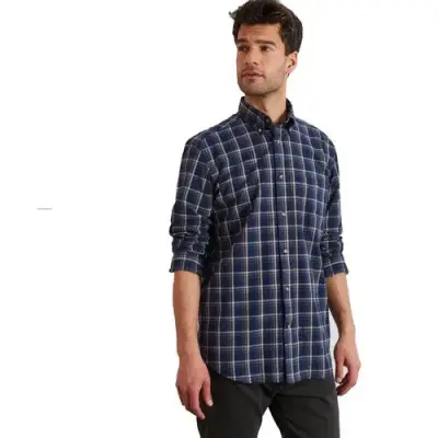 EDEN PARK CHEMISE ECOSSAISE Marine — photo 1