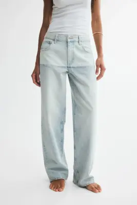 Straight Regular Waist Jeans - Bleu denim pâle/bleu denim — photo 2