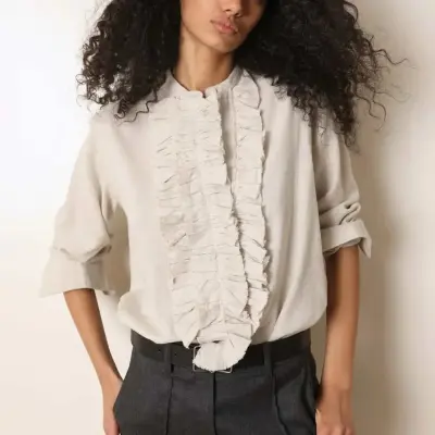 Blouse Carita OFF WHITE - LAURENCE BRAS — photo 2