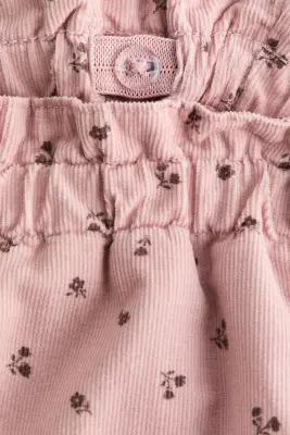 Pantalon doublé en velours côtelé - Rose ancien clair/fleuri — photo 3