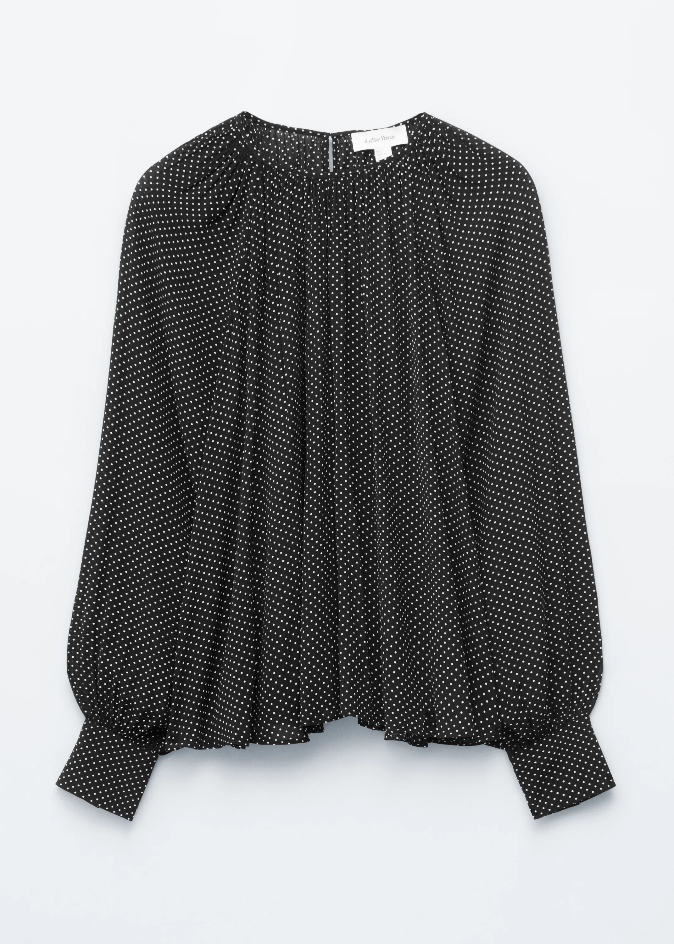 Blouse à manches bouffantes - Noir à pois