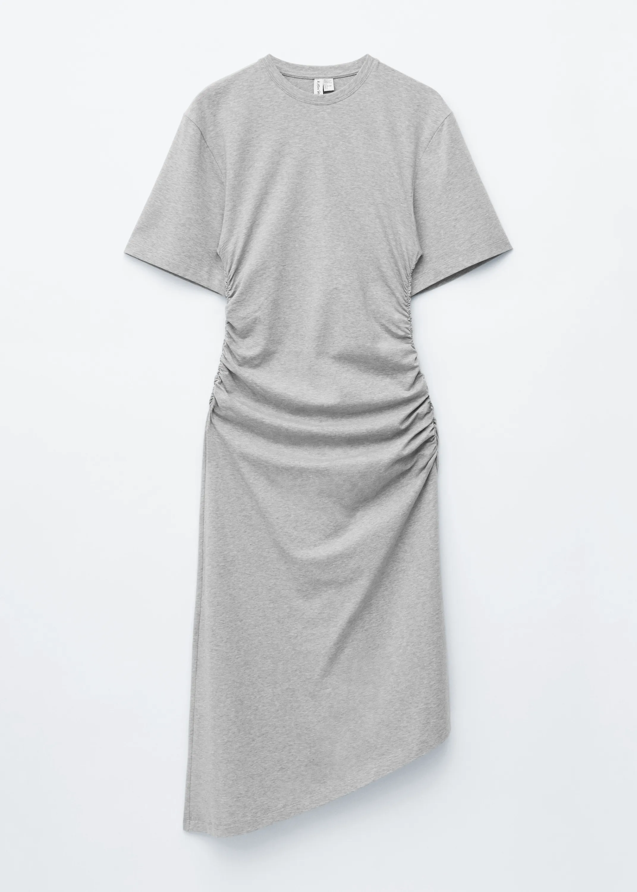 Robe T-shirt midi asymétrique - Gris clair
