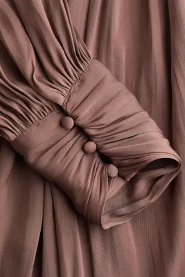 Blouse à manches ballon - Taupe foncé — photo 4