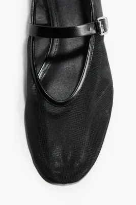 Ballerines façon babies en mesh - Noir — photo 2