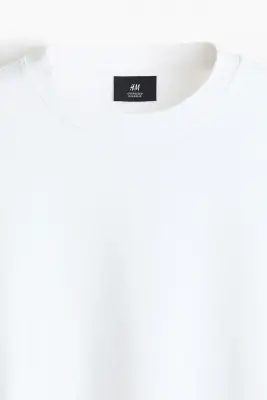 T-shirt Oversized Fit en interlock - Blanc — photo 4