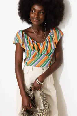 Crop top rayé Femme — photo 2
