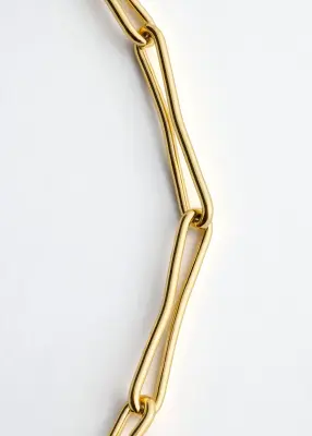 Collier en chaîne en laiton poli - Doré — photo 1