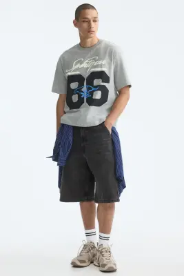 T-shirt imprimé Relaxed Fit - Gris chiné/Sport gear 86 — photo 2