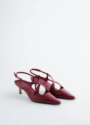 Escarpins à brides arrière et entrecroisées - Rouge — photo 2