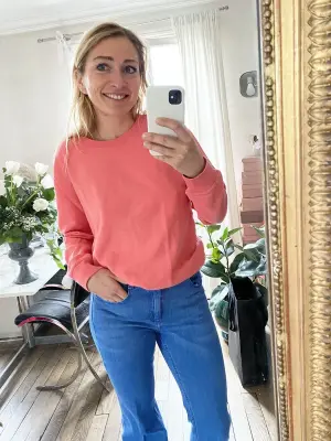 Pull sweat col rond en coton rose Px boutique 110€ Taille 36 — photo 3