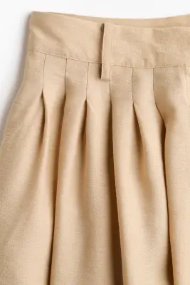 Pantalon plissé à jambes ballon - Beige — photo 5