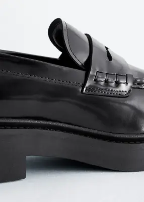 Mocassins en cuir épais - Noir — photo 4