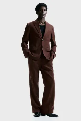 Veste Regular Fit à fermeture droite - Marron foncé — photo 1
