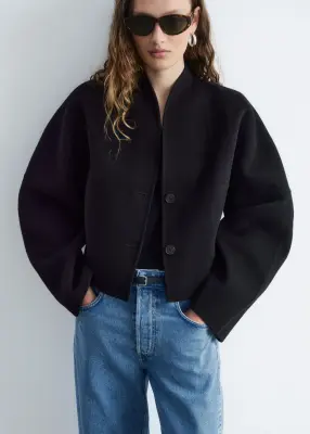 Veste en laine doublée - Noir — photo 2