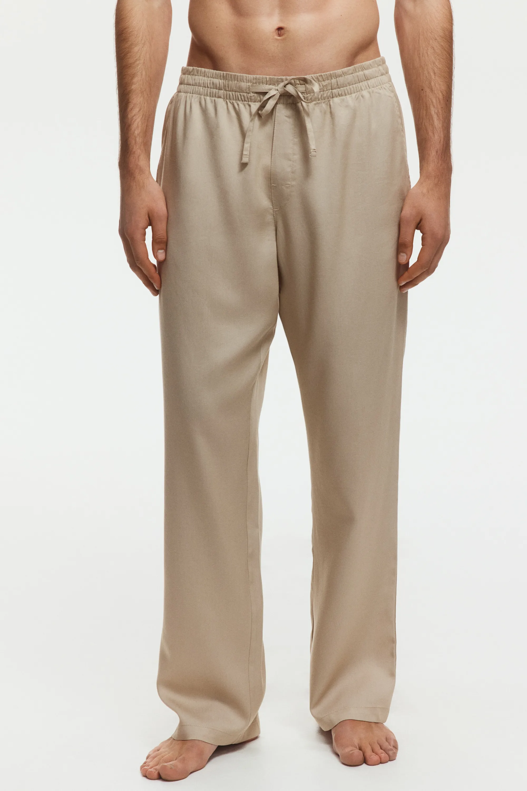 Pantalon Relaxed Fit en lyocell - Beige