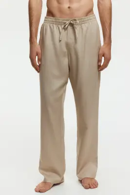 Pantalon Relaxed Fit en lyocell - Beige — photo 1