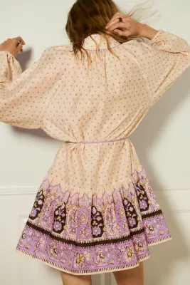 Robe tunique courte - Beige clair/motif — photo 2