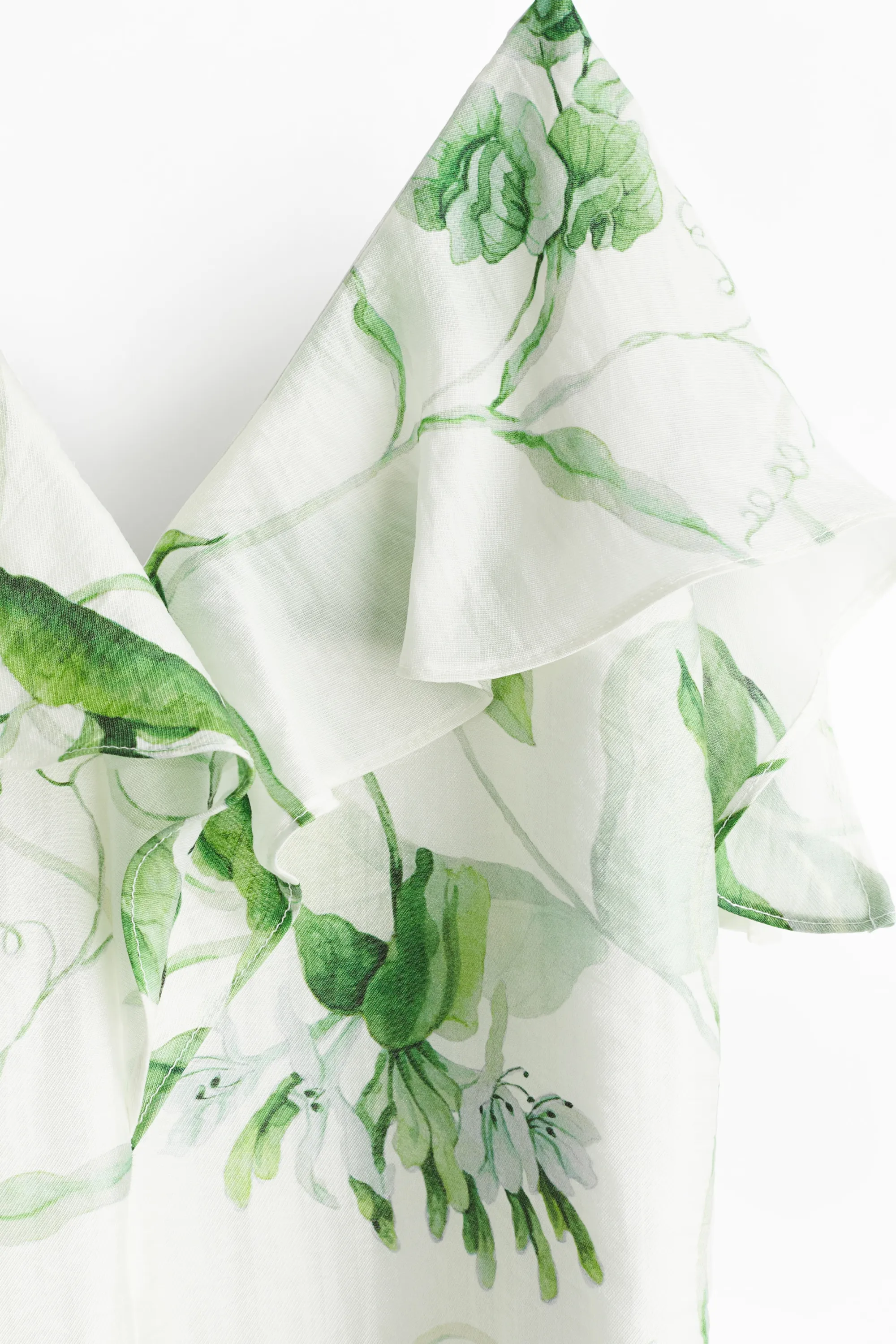 Combi-pantalon volantée - Blanc/vert/fleuri