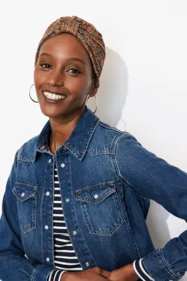 Bonnet-turban en jersey Femme