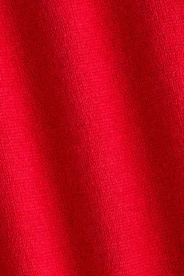 Pull à épaulettes en laine mérinos - Rouge — photo 3