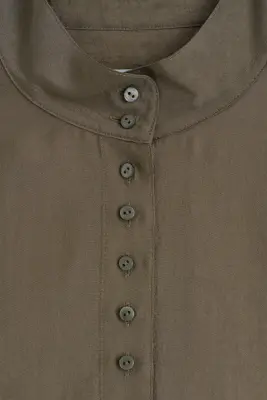 CHEMISE FLUIDE À COL MONTANT - BRUN CLAIR — photo 5
