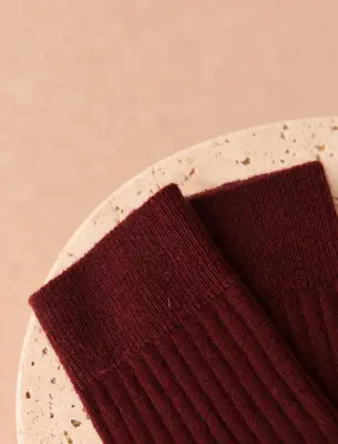 Chaussettes cachemire - Aubergine — photo 2