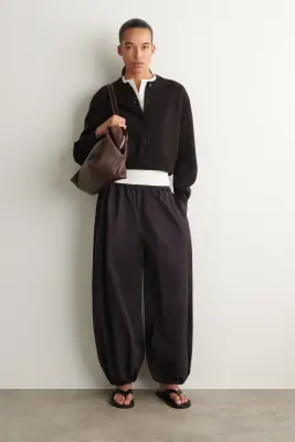 CARDIGAN EN LAINE MÉRINOS - BRUN — photo 1