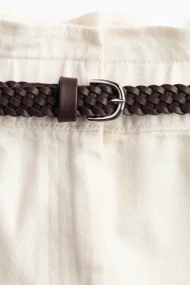 Pantalon barrel avec ceinture - Crème — photo 2