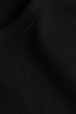 T-shirt côtelé - Noir — photo 4