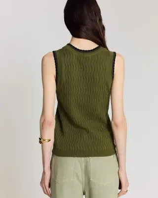 Top Kahny olive et noir — photo 9