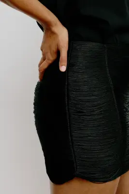 Minijupe frangée - Noir — photo 2