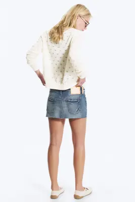 Cardigan confectionné en maille pointelle - Blanc — photo 2