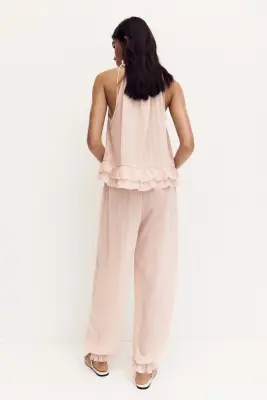 Pantalon ballon froissé - Rose clair — photo 3