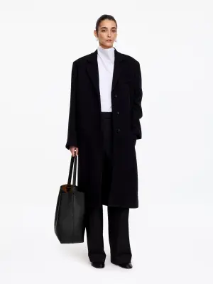 Sac fourre-tout en cuir - Noir — photo 1
