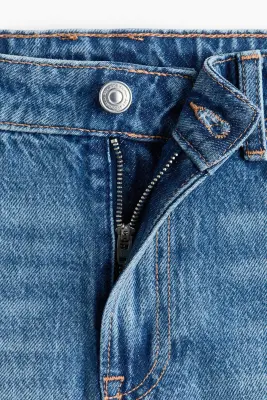Short en denim avec bords à cru - Bleu denim — photo 5