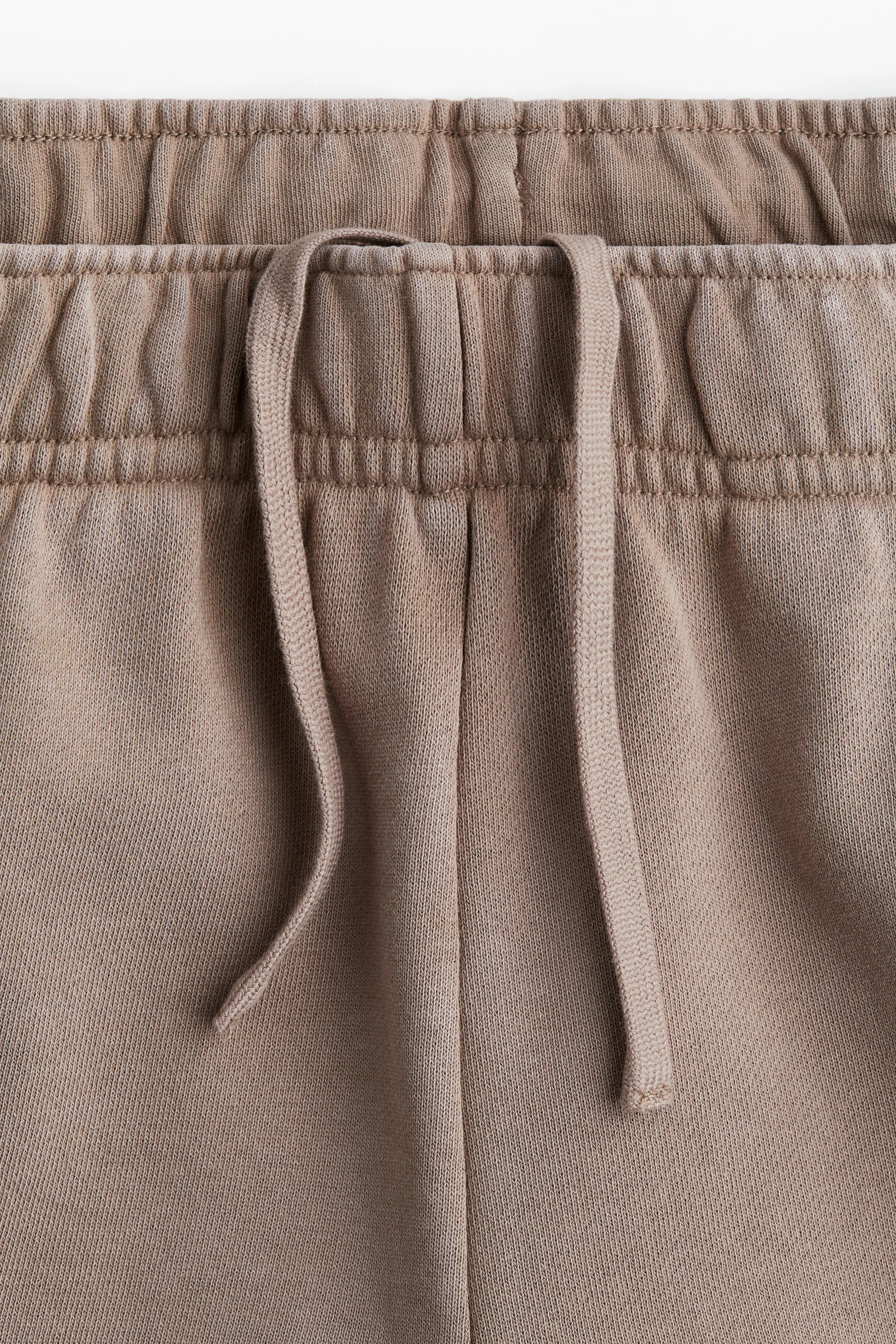 Short de sport en molleton - Beige foncé