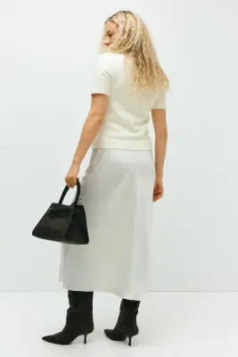 MAMA Gilet avec boutons à strass - Crème — photo 2