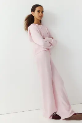 Pantalon jogger en maille fine - Rose clair — photo 2