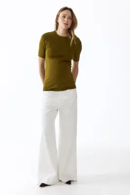 MAMA T-shirt ajusté - Vert olive — photo 2