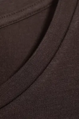 Chemise en viscose coupe standard - Marron foncé — photo 3