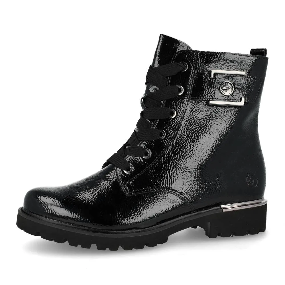 Bottines Remonte D8683-03 Noires - Lacets Grande Pointure Femme