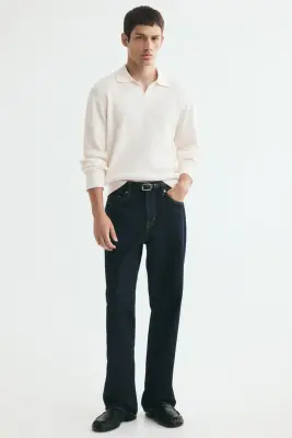 Polo Relaxed Fit en maille - Crème — photo 2