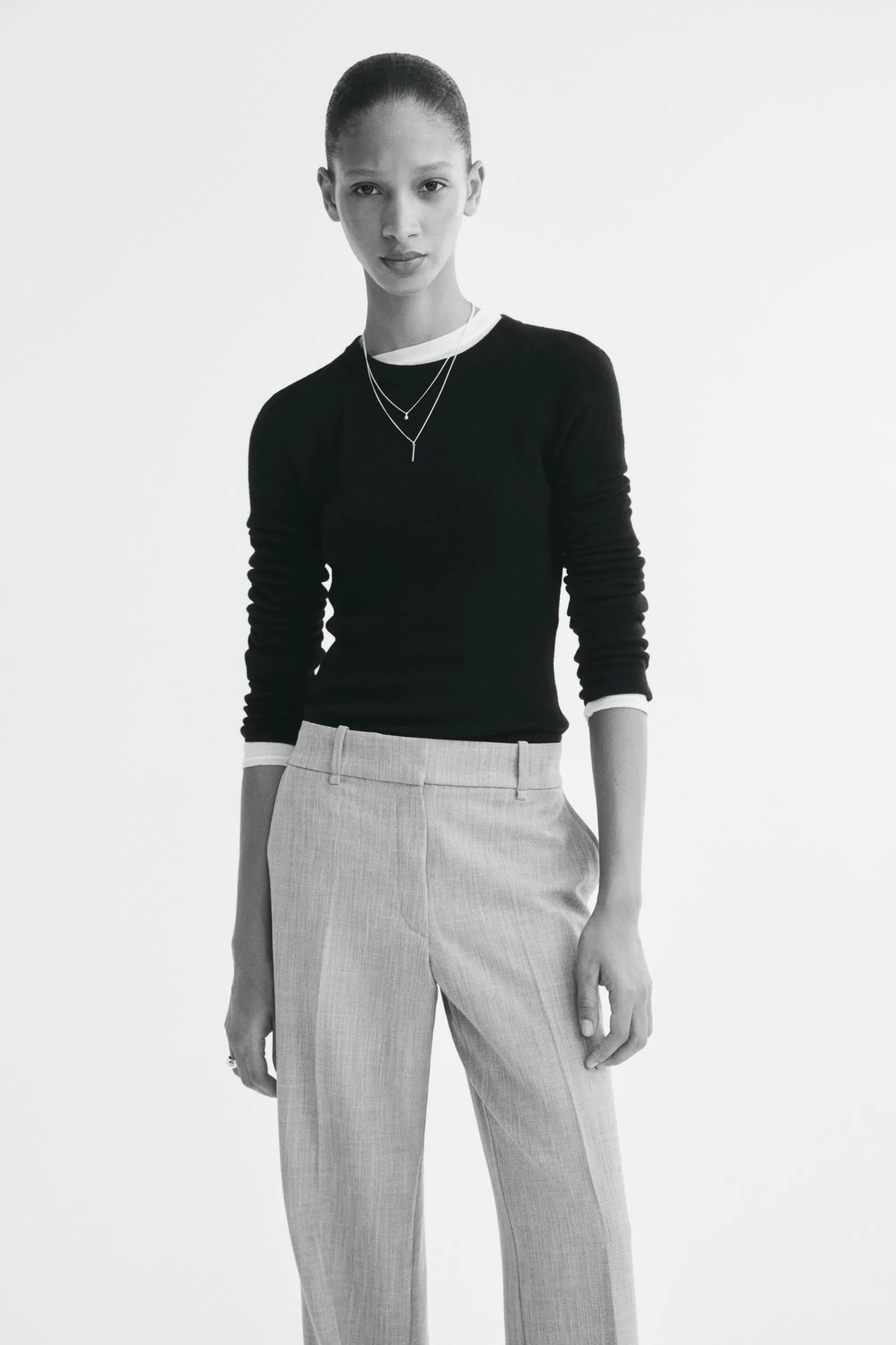 Pantalon chic en twill - Grège
