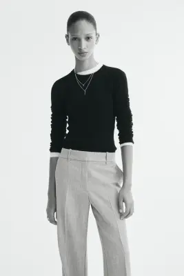 Pantalon chic en twill - Grège — photo 1