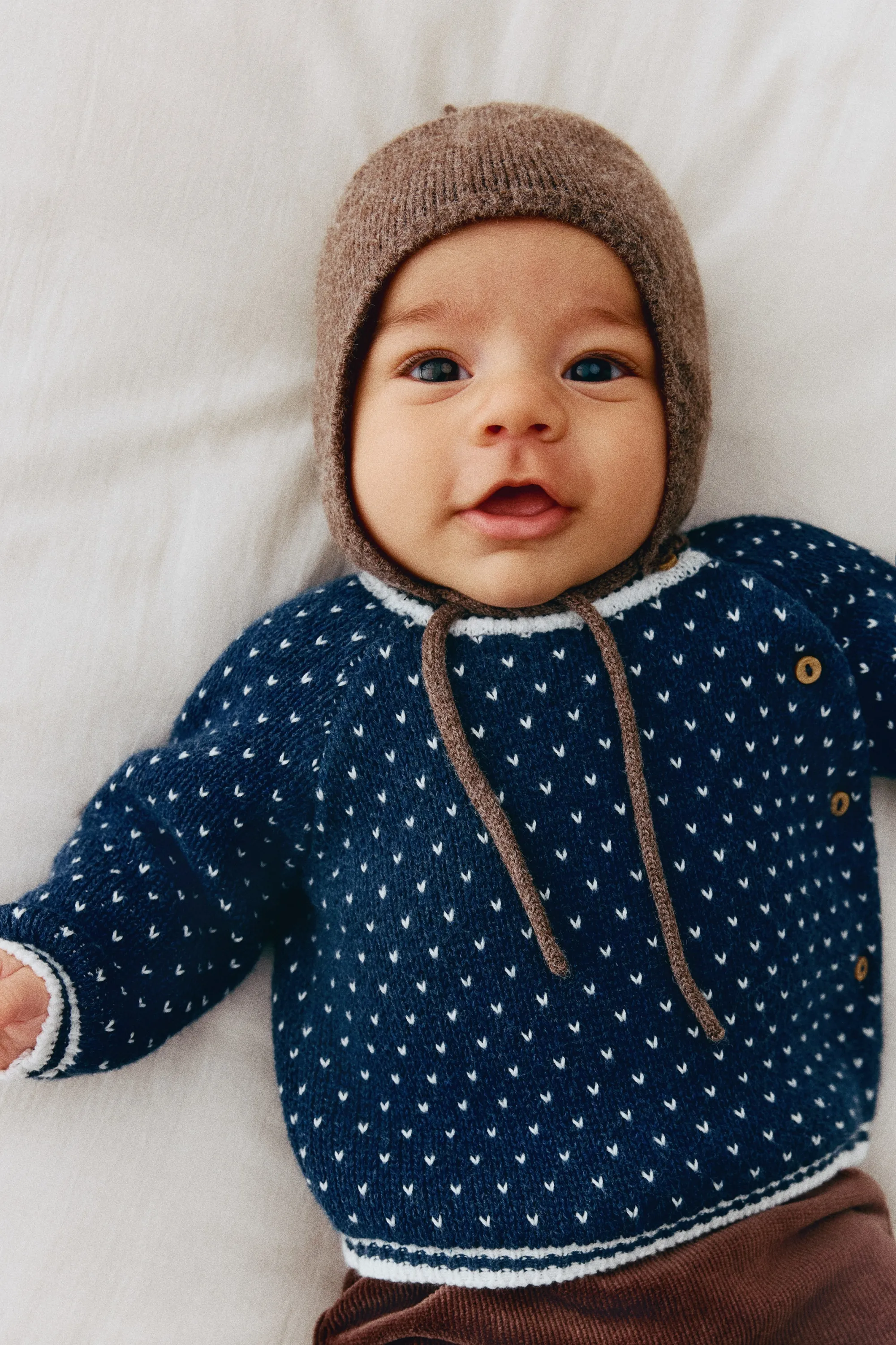 Pull en maille jacquard - Bleu marine/motif