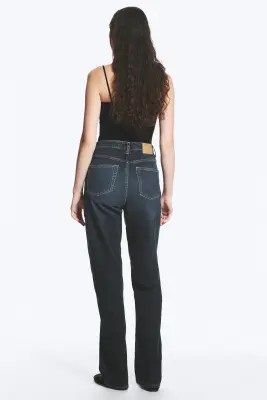 Jean droit standard taille très haute Rowe - Angel Blue - Bleu foncé — photo 4