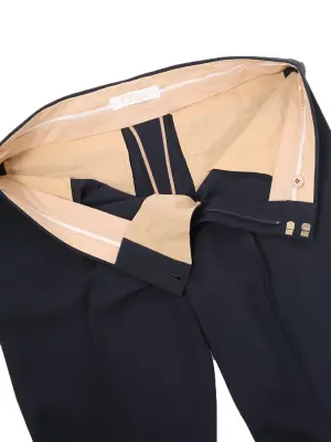 Pantalon tailleur en crêpe de chine bleu nuit NEUF Prix boutique 800€ Taille 36 — photo 4