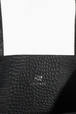 Leather tote bag - Noir — photo 2